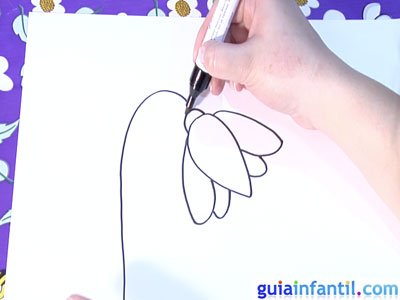 Dibuja una campanilla. Paso 3. Dibuja una campanilla. Paso 3.