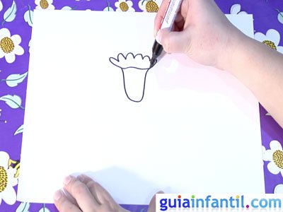 Dibujo de un clavel. Paso 1. Dibujo de un clavel. Paso 1.