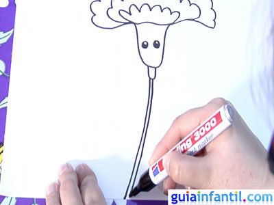 Dibujo de un clavel. Paso 3. Dibujo de un clavel. Paso 3.
