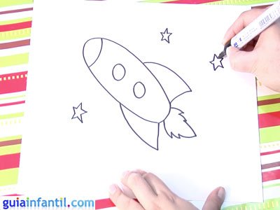 Dibujo de un cohete. Paso 4. Dibujo de un cohete. Paso 4.
