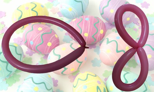 Conejo de Pascua con globos. Paso 1 Conejo de Pascua con globos. Paso 1