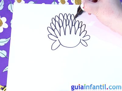 Dibujo de un crisantemo. Paso 2. Dibujo de un crisantemo. Paso 2.