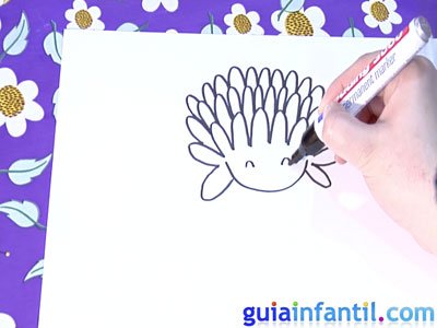 Dibujo de un crisantemo. Paso 3. Dibujo de un crisantemo. Paso 3.