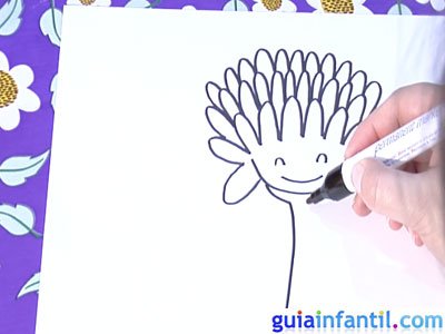 Dibujo de un crisantemo. Paso 4. Dibujo de un crisantemo. Paso 4.