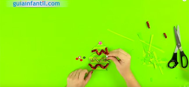 Arboles de Navidad y muñeco de nieve. Paso 3 Arboles de Navidad y muñeco de nieve. Paso 3