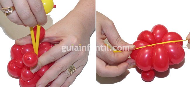 Diadema con flor hecha con globos. Paso 3 Diadema con flor hecha con globos. Paso 3