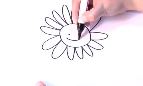 Dibujo de una margarita. Paso 2. Dibujo de una margarita. Paso 2.