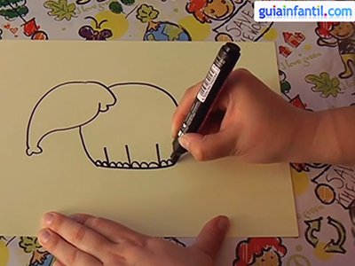 Dibujar un elefante. Paso 3. Dibujar un elefante. Paso 3.