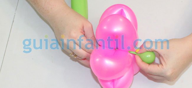 Flor con globos. Paso 6 Flor con globos. Paso 6