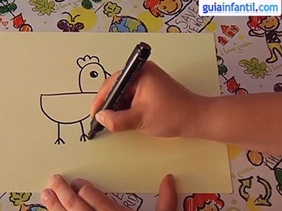Aprende a dibujar un gallo. Paso 2.
