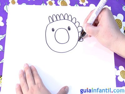 Dibujo de un girasol. Paso 2. Dibujo de un girasol. Paso 2.