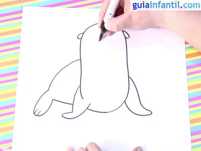 Cómo hacer, paso a paso, un dibujo de un león marino