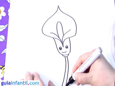 Dibujo de un lirio. Paso 4. Dibujo de un lirio. Paso 4.