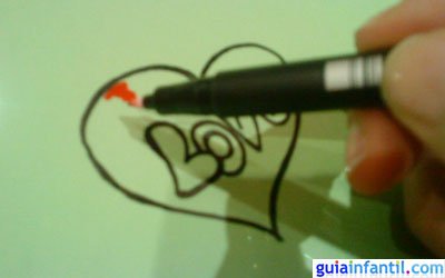 Manualidad llavero corazón. Paso 1.