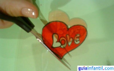 Manualidad llavero corazón. Paso 2.