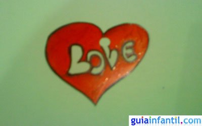 Manualidad llavero corazón. Paso 4.