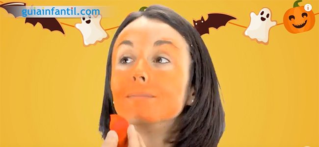 Maquillaje de calabaza para Halloween. Paso 1