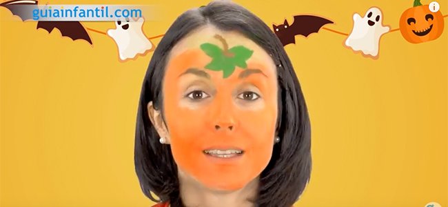 Maquillaje de calabaza para Halloween. Paso 3