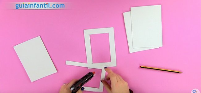 Marco de tela para 3 fotos. Paso 1