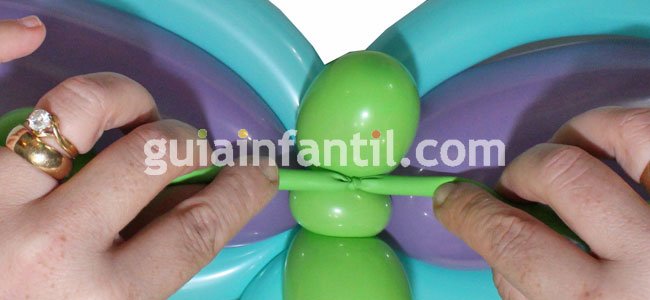 Mariposa con globos. Paso 6 Mariposa con globos. Paso 6