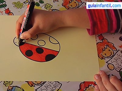 Dibujar una mariquita. Paso 3.