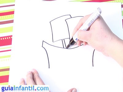 Dibujo de un navío. Paso 2. Dibujo de un navío. Paso 2.