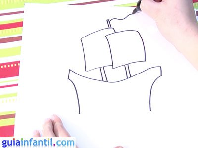 Dibujo de un navío. Paso 3. Dibujo de un navío. Paso 3.