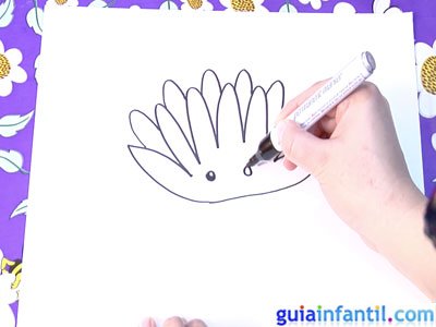 Dibujo de un nenúfar. Paso 2. Dibujo de un nenúfar. Paso 2.