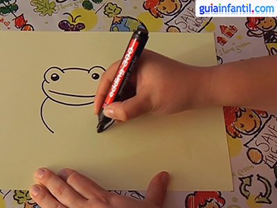 Dibujar una rana. Paso 2.