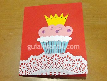Postal de cupcake para niños