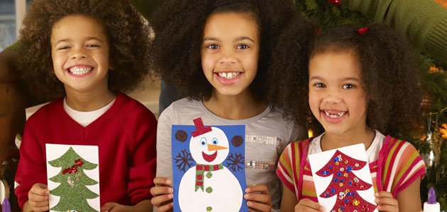 Manualidades navideñas de fieltro Postales y tarjetas navideñas que los niños pueden elaborar con fieltro
