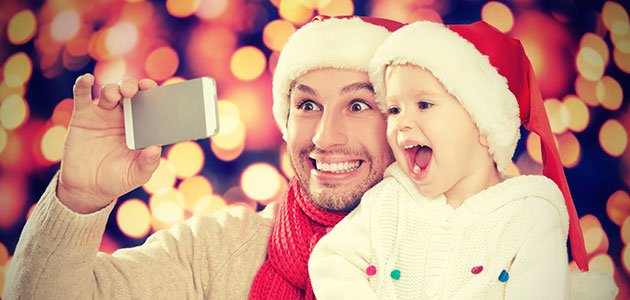 Videos navideños Padre con niño Navidad movil