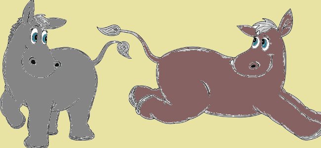 Fábula El asno y su mal compañero de La Fontaine.