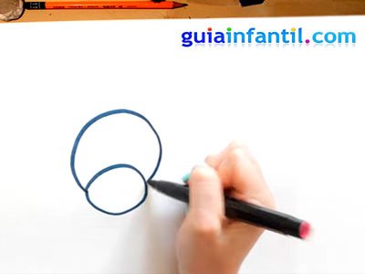 Cómo dibujar una araña, segundo paso Círculo araña