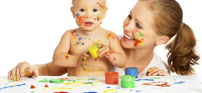 5 proyectos de arte para bebés - receta de pintura y masa casera no tóxica