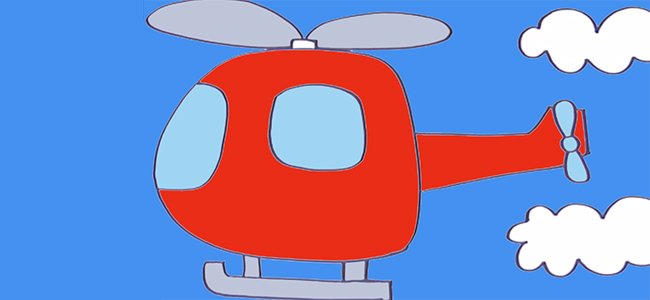 Dibujo de un helicóptero.