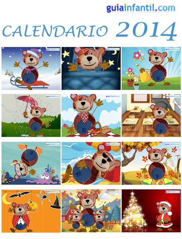 Calendario 2014 del oso Traposo para niños Calendario 2014 del oso Traposo para niños