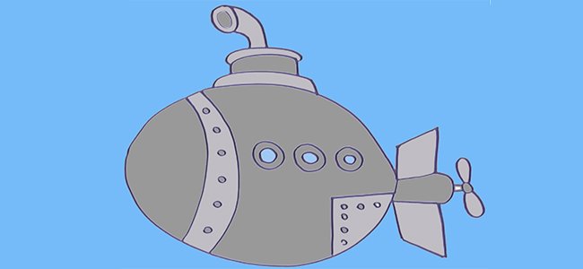 Dibujo de un submarino.