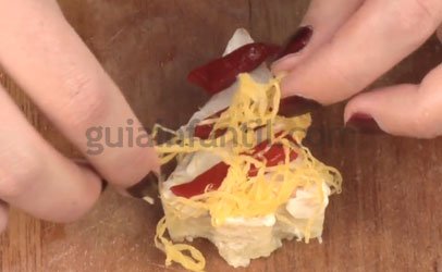 Aperitivo con forma de Árbol de Navidad. Paso 3 Aperitivo con forma de Árbol de Navidad. Paso 3