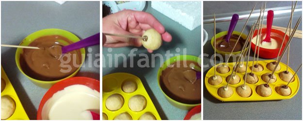 Receta de cakepops para niños. Paso 4 Receta de cakepops para niños. Paso 4