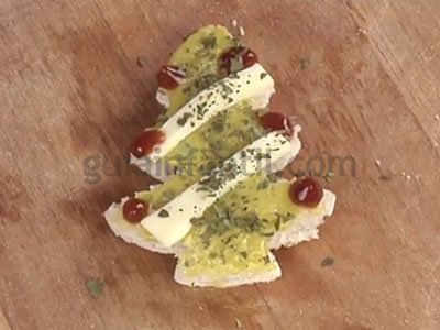 Canapé con forma de árbol de Navidad. Paso 3 Canapé con forma de árbol de Navidad. Paso 3