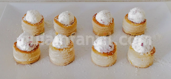 Canapé de Navidad con forma de bolita de nieve. Paso 4 Canapé de Navidad con forma de bolita de nieve. Paso 4