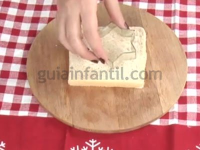 Canapé de estrella de Navidad. Paso 1 Canapé de estrella de Navidad. Paso 1