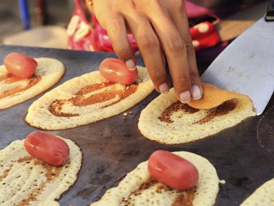 Crepes de Salchicha. Paso 4