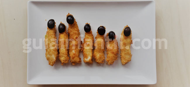 Recetas de dedos de bruja para Halloween. Paso 3 Recetas de dedos de bruja para Halloween. Paso 3