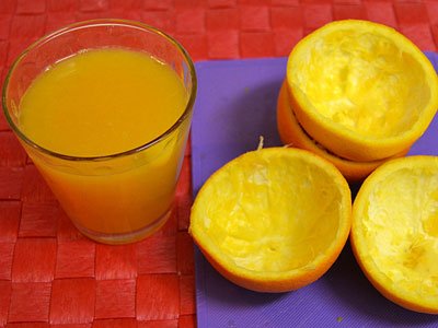 Receta paso a paso de gajos de naranja con gelatina 1