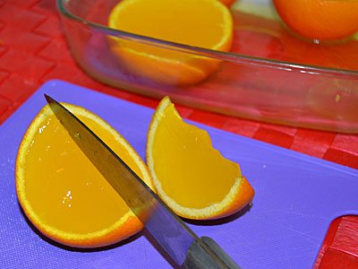 Receta paso a paso de gajos de naranja con gelatina 5