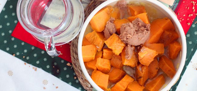 Mezclar todo bien Boniato en trocitos