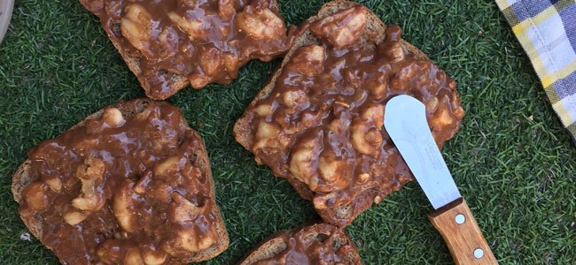 Pan con crema de plátano