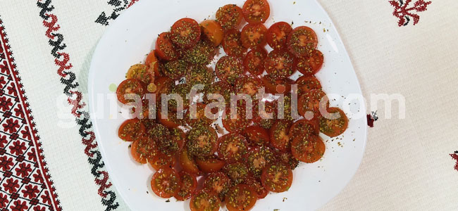 Pastel de queso y tomates cherry. Paso 2 Pastel de queso y tomates cherry. Paso 2